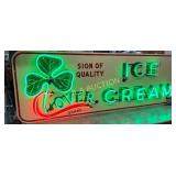 68 x 24-Inch Porcelain Clover Ice Cream Neon