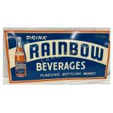 24 x 12 Embossed Metal Sign for Rainbow Beverages