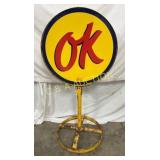 30-Inch Porcelain OK Sidewalk Sign