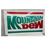 58 x 34-Inch Embossed Mountain Dew Sign