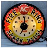 16-Inch AC Spark Plug Fire Ring Clock with Embosse