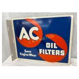 AC Oil Filters Metal Flange Advertising Sign, 15 x