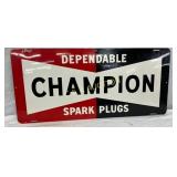 26 x 12-Inch Metal Champion Sparkplug Sign