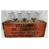 Eight Holcomb Oil Company Bottles w/Crate