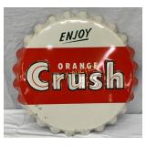 18-Inch Embossed Orange Crush Cola Advertising Sig