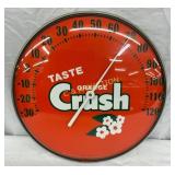 Orange Crush Advertising Thermometer with Glass Fr