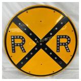 30-Inch Heavy Railroad Crossing Sign with Cat Eyes