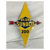 15 x 21 Porcelain Blue Sunoco 200 Pump Plate Sign