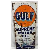 27 1/2 x 60-Inch Porcelain Gulf Supreme Motor Oil