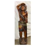 6-Foot Wooden Carved Cigar Store Indian with Paint