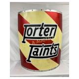 39 x 47 Porter Paints Curved Metal Advertising Sig