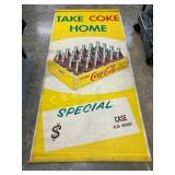 Rare Original Coca-Cola Canvas Banner, Take Coke