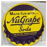 36-Inch 1958 NuGrape Soda Metal Advertising Cap Si