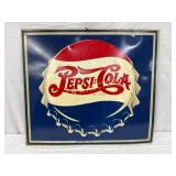 30 1/2 x 26 1/2 Inch Double Dot Pepsi-Cola Metal S