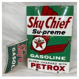 1959 Texaco Sky Chief Gasoline Pump Plate, 12 x 18