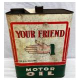 Your Friend Two-Gallon Motor Oil Can
