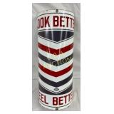 10 x 24-Inch Porcelain Barber Shop Sign LooK