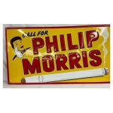 41 1/2 x 24-Inch Embossed Philip Morris Advertisin