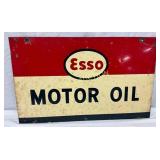 1947 Esso Motor Oil Two-Sided Metal Sign, 17 1/2 x