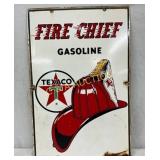 12" x 10"  Porc Texaco Fire Chief Pump Plate