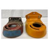 Pair Original Cast-Iron Air Meter Bases, Red and Y