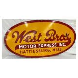 49 1/2 x 25-Inch West Bros. Motor Express Porcelai