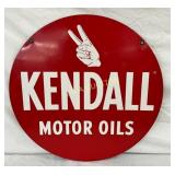 24-Inch Two-Sided Metal Kendall Motor Oils Sign