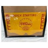 Shell Gasoline Advertising Cardboard Sign in Frame