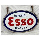 Imperial Esso Dealer Double-Sided Porcelain Sign w