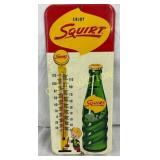 1961 Embossed Squirt Metal Thermometer Sign, 6´´ x