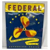 22 x 28 Federal Propeller Dealer Sign, Embossed Me