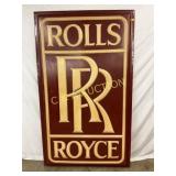 Vintage Rolls-Royce Embossed Lexan Dealership Sign