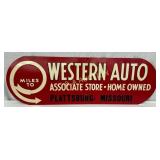 Embossed Western Auto Metal Sign, Plattsburg, Miss