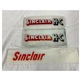 Three Sinclair Glass Gas Pump Inserts