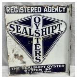 Porcelain Sealshipt Oysters Sign 13.5"x15.5"