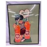 10 1/2" x 20" Early Cardboard Die-Cut Pal Soda