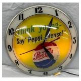 Original Pepsi-Cola Light-Up Advertising Clock wit