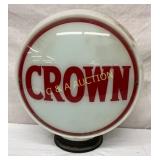 13-Inch Crown Glass Gas Pump Globe with Milk Glass