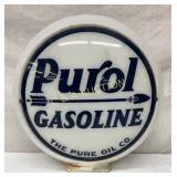 Purol Gasoline Double-Sided Milk Glass Gas Pump Gl