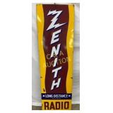 18 x 60 Porcelain Zenith Long Distance Radio Adver