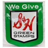 S&H Green Stamps Embossed Metal Advertising Sign,
