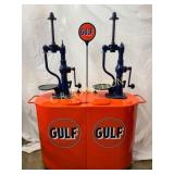 Restored Double Gulf Gas Pump