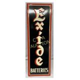 1949 Embossed Exide Batteries Metal Advertising Si