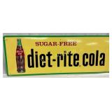 Embossed Diet-Rite Cola Metal Sign, 32 x 12 Inches