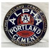 13-Inch Early Porcelain Alpha Portland Cement Sign