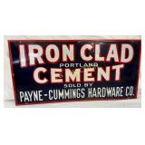 Iron Clad Cement 24 x 12 Porcelain Advertising Sig