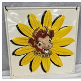 Elsie the Cow Embossed Self-Framed Metal Sign, 17