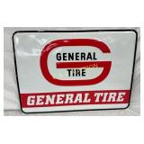 36 x 26 Embossed General Tire Sign with Self-Frame