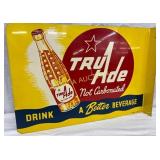 1954 Tru-Ade Non-Carbonated Drink Flange Sign, 20
