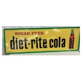 Diet-Rite Cola Embossed 54 x 18 Metal